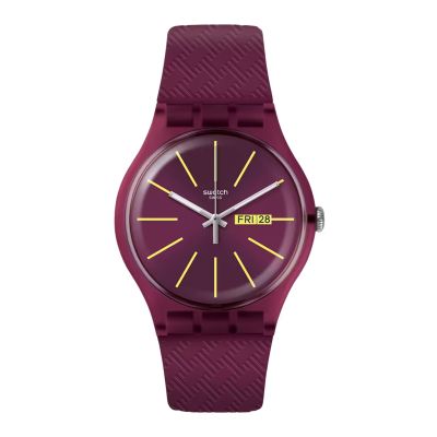 Swatch / New Gent / Winery / orologio unisex / quadrante rosso / cassa plastica / cinturino silicone