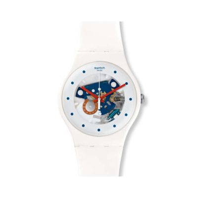 Swatch / Floralia / Horseshoe / orologio unisex / quadrante trasparente bianco / cassa plastica / cinturino silicone