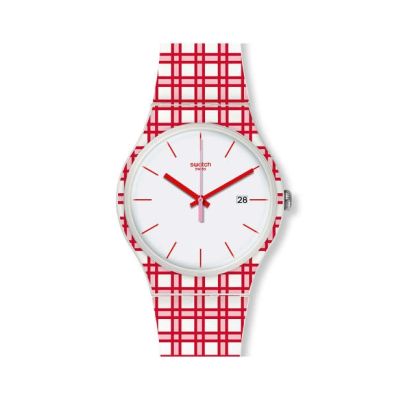 Swatch / New Gent / Piknik / orologio unisex / quadrante bianco / cassa plastica / cinturino silicone