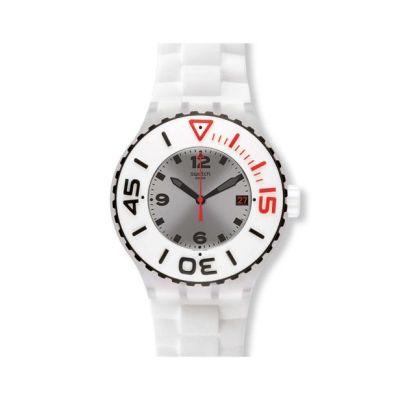 Swatch / Originals Scuba / Blanca / orologio unisex / quadrante argentato / cassa plastica / cinturino silicone