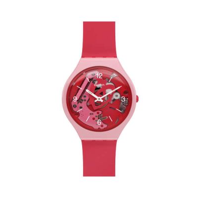 Swatch / Skin / Skinamour / orologio donna / quadrante trasparente / cassa plastica / cinturino silicone