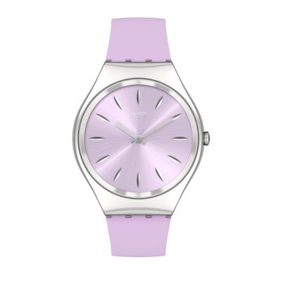 Swatch / Skin / Skinsoftblink / orologio donna / quadrante rosa / cassa acciaio / cinturino silicone rosa