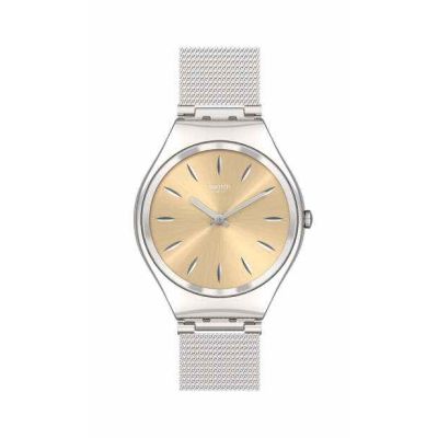 Swatch / Skin Irony / Skingoldenblink / orologio donna / quadrante dorato / cassa e bracciale acciaio