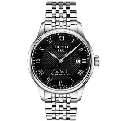 Tissot Le Locle Automatic Powermatic 80 / orologio uomo / quadrante nero / cassa e bracciale acciaio