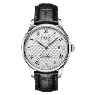 Tissot Le Locle Automatic Powermatic 80 / orologio uomo / quadrante bianco / cassa acciaio / cinturino pelle nera