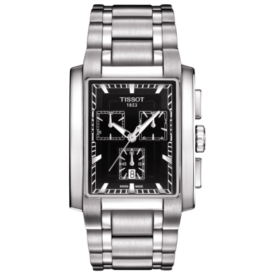 Tissot Txl / orologio uomo / quadrante nero / cassa e bracciale acciaio