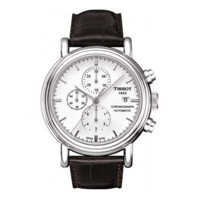 Tissot Carson / orologio uomo / quadrante bianco / cassa acciaio / cinturino pelle marrone