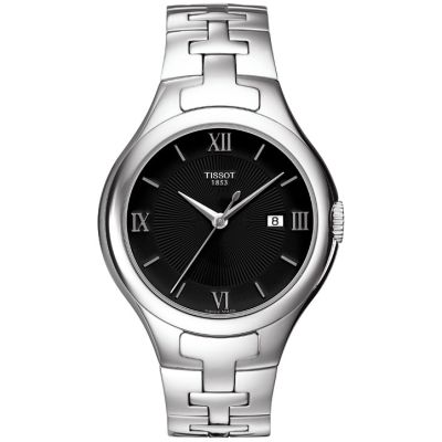 Tissot T12 / orologio donna / quadrante nero / cassa e bracciale acciaio