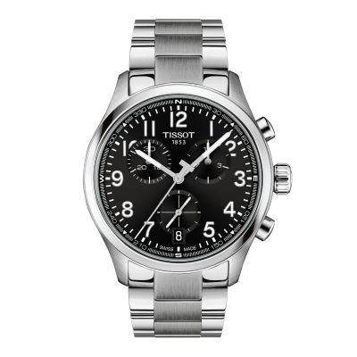 Tissot Chrono L / orologio uomo / quadrante nero / cassa e bracciale acciaio