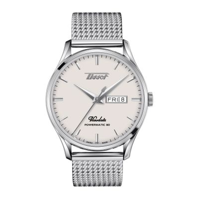 Tissot Heritage Visodate Powermatic 80 / orologio uomo / quadrante argentato opalino / cassa e bracciale acciaio