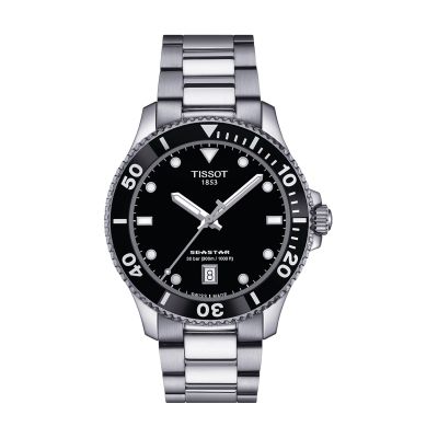 Tissot Seastar 1000 Quartz / orologio unisex / quadrante nero / cassa e bracciale acciaio
