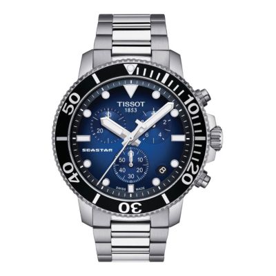 Tissot Seastar 1000 Chronograph Special Edition / orologio uomo / quadrante blu sfumato nero / cassa e bracciale acciaio