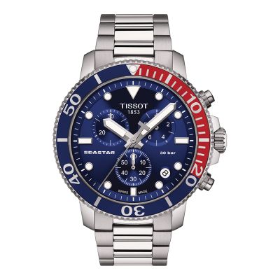 Tissot Seastar 1000 Chronograph / orologio uomo / quadrante blu / cassa e bracciale acciaio