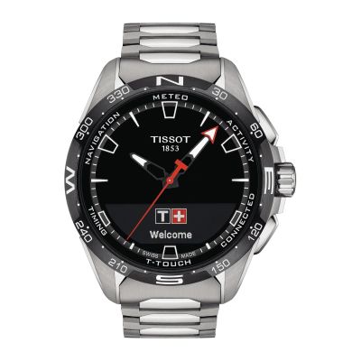 Tissot T-Touch Connect Solar / orologio uomo / quadrante nero / cassa e bracciale titanio