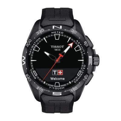 Tissot T-Touch Connect Solar / orologio uomo / quadrante nero / cassa titanio e PVD nero / cinturino caucciù