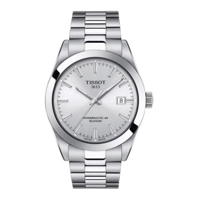 Tissot Gentleman Automatic Powermatic 80 Silicium / orologio uomo / quadrante argentato / cassa e bracciale acciaio