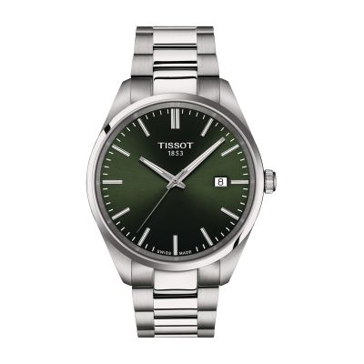 Tissot PR 100 / orologio uomo / quadrante verde / cassa e bracciale acciaio