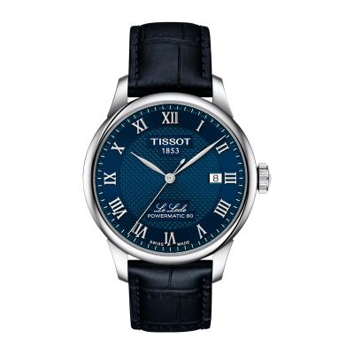 Tissot Le Locle Automatic Powermatic 80 / orologio uomo / quadrante blu / cassa acciaio / cinturino pelle blu