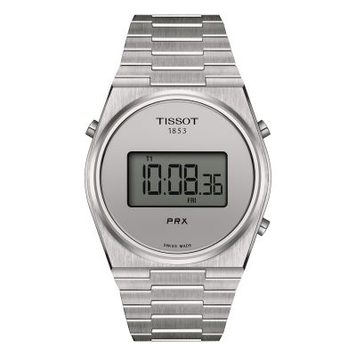 Tissot PRX Digital / orologio uomo / quadrante specchiato argentato / cassa e bracciale acciaio