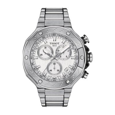 Tissot T-Race Cronograph / orologio uomo / quadrante bianco / cassa e bracciale acciaio