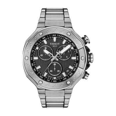 Tissot T-Race Cronograph / orologio uomo / quadrante nero / cassa e bracciale acciaio