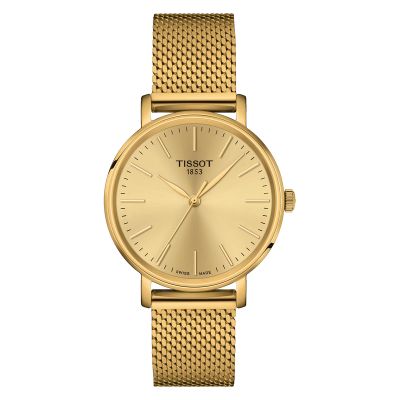 Tissot Everytime Lady / orologio donna / quadrante champagne / cassa e bracciale acciaio e PVD dorato