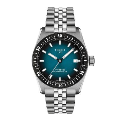 Tissot PR516 / orologio uomo / quadrante blu sfumato / cassa e bracciale acciaio