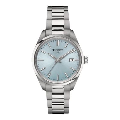 Tissot PR 100 / orologio donna / quadrante blu ghiaccio / cassa e bracciale acciaio