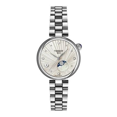 Tissot Desir Moonphase - 29,6 mm / orologio donna / quadrante argentato / cassa e bracciale acciaio