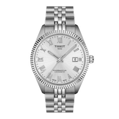 Tissot Ballade Powermatic 80 COSC - 39 mm / orologio uomo / quadrante argentato guilloché / cassa e bracciale acciaio