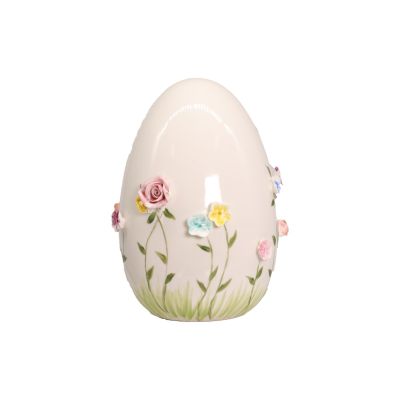 Porcellane Sbordone / Uovo con fiori colorati / medio / porcellana / bianco