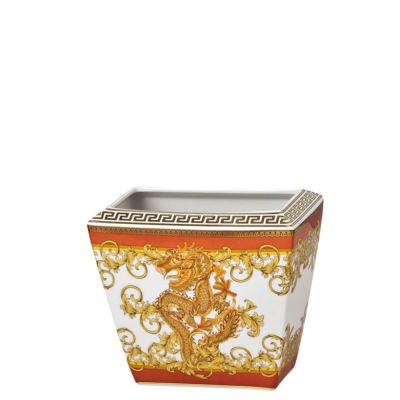 Rosenthal – Versace / Asian Dream / vaso 18 cm / porcellana / bianco, oro, arancio