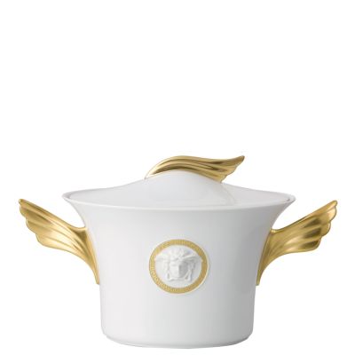 Rosenthal – Versace / Médaillon Méandre d’Or / zuppiera / porcellana / bianco, oro