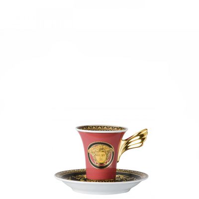 Rosenthal – Versace / Medusa / tazza caffè / porcellana / rosso, oro, nero