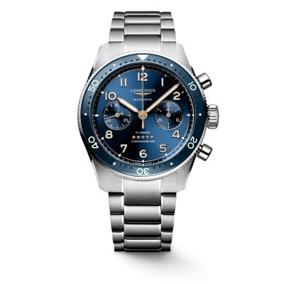 Longines Spirit Flyback / orologio uomo / quadrante blu "soleil" / cassa e bracciale acciaio