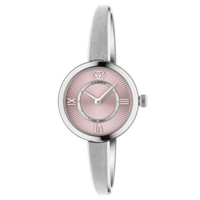 Gucci Modello 2000 / orologio donna / quadrante rosa guilloché / cassa e bracciale acciaio