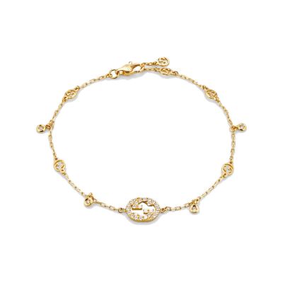 Gucci / Interlocking G / bracciale / oro giallo e diamanti