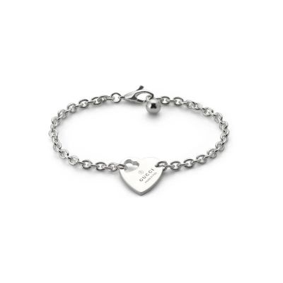 Gucci / Trademark / bracciale a catena con ciondolo cuore / argento 