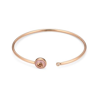 Gucci / Interlocking G / bracciale rigido / oro rosa, diamante e opale rosa