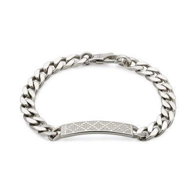 Gucci / Diamante / bracciale con targhetta / argento 