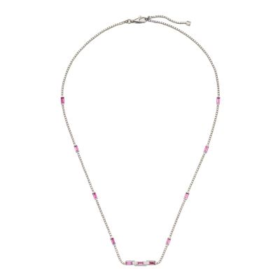 Gucci / Link to Love / collana 45 cm / oro bianco e rubellite rossa