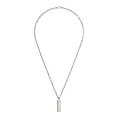 Gucci Tag / collana con incrocio GG diagonale / argento