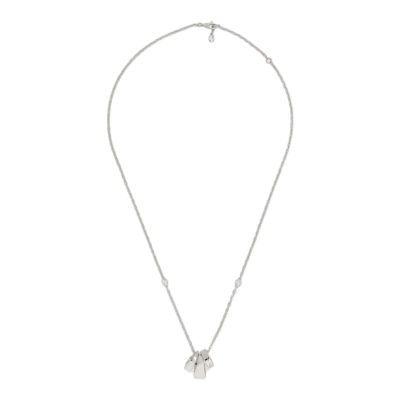 Gucci Tag / collana con incrocio GG diagonale / argento