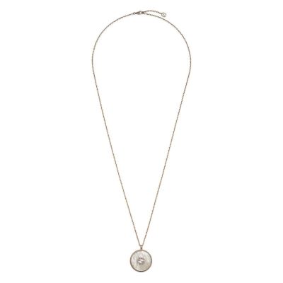 Gucci / Interlocking G / collana a catena 70 cm / oro rosa, madreperla e diamanti