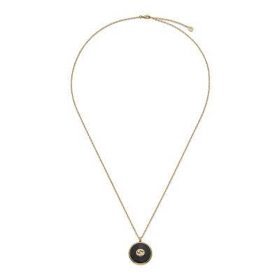 Gucci / Interlocking G / collana a catena lunga / oro giallo, diamante e onice nero