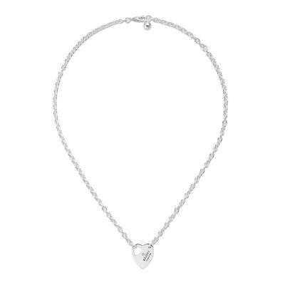Gucci / Trademark / collana a catena con pendente a cuore / argento 