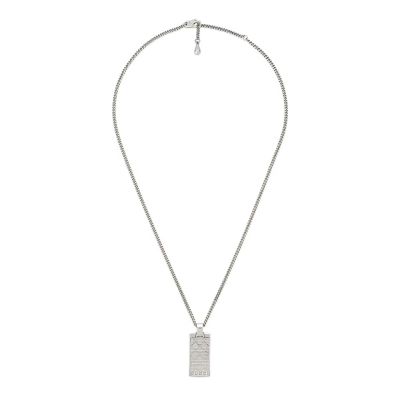 Gucci / Diamante / collana con pendente a forma di targhetta / argento 