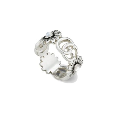 Gucci / GG Marmont / anello con madreperla / argento
