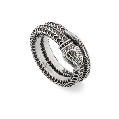Gucci / Garden / anello serpente / argento con finiture anticate