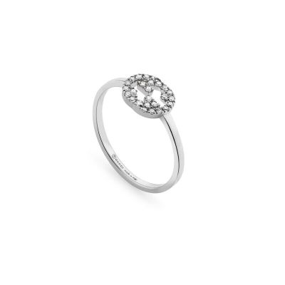 Gucci / Interlocking G / anello con incrocio G / oro bianco e diamanti